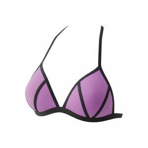 Victoria's Secret PINK Purple & Black Geometric Strappy Triangle Bikini Top Size